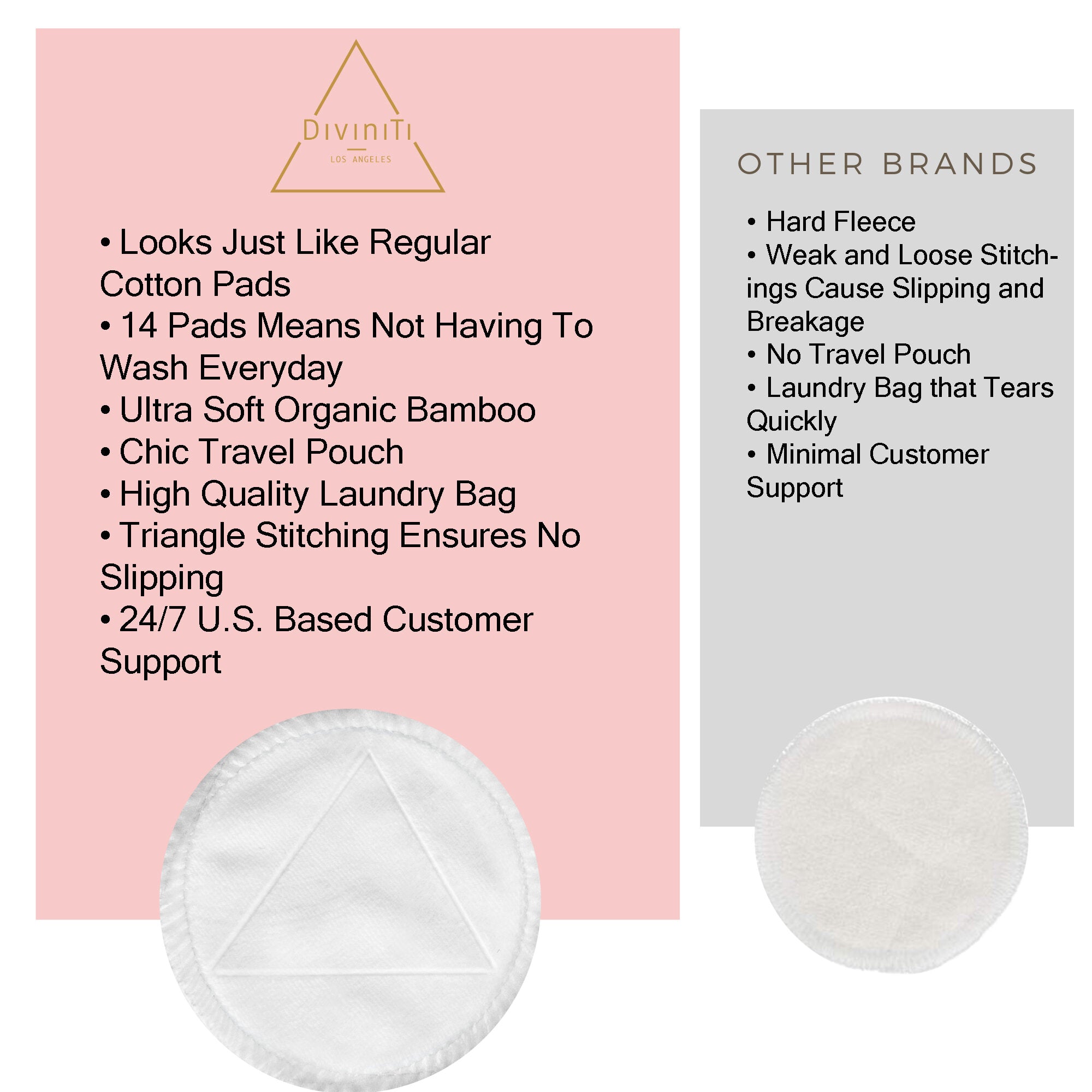 Bamboo Reusable Makeup Remover Pads in White